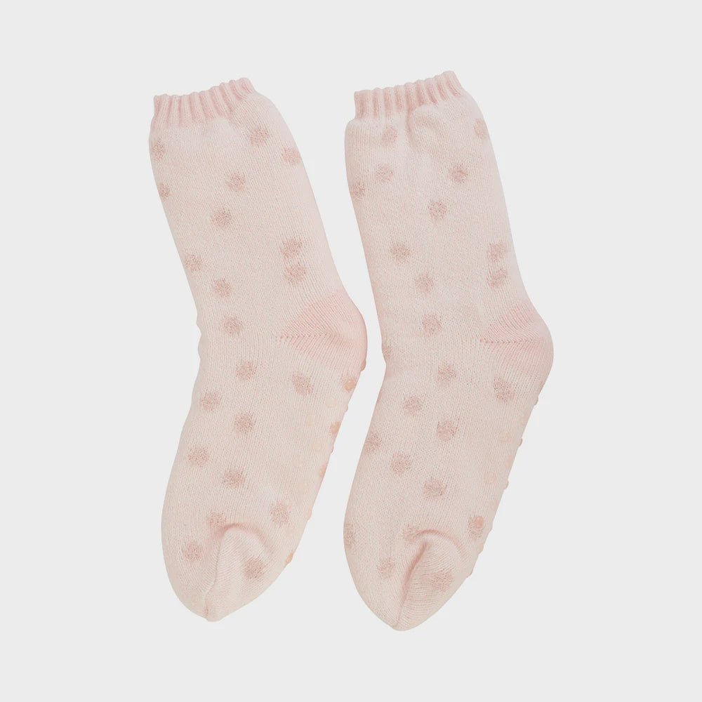 Buy Spotty Bed Socks -Pink Quartz by Annabel Trends - at White Doors & Co