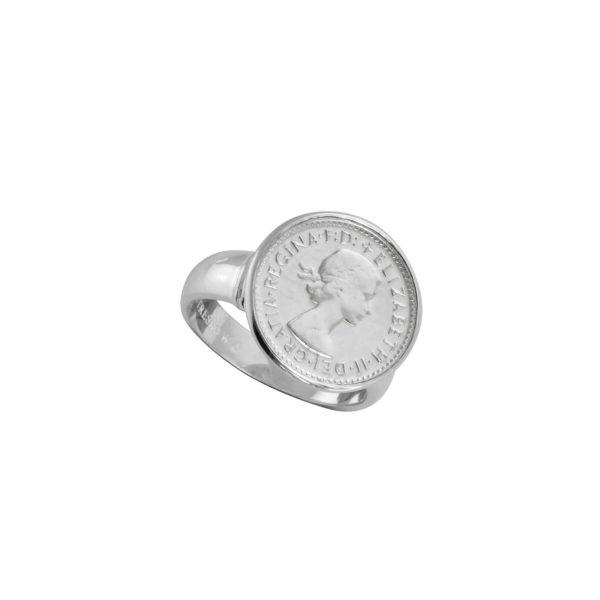 Buy SS Authentic 3 Pence Coin Ring by Von Treskow - at White Doors & Co