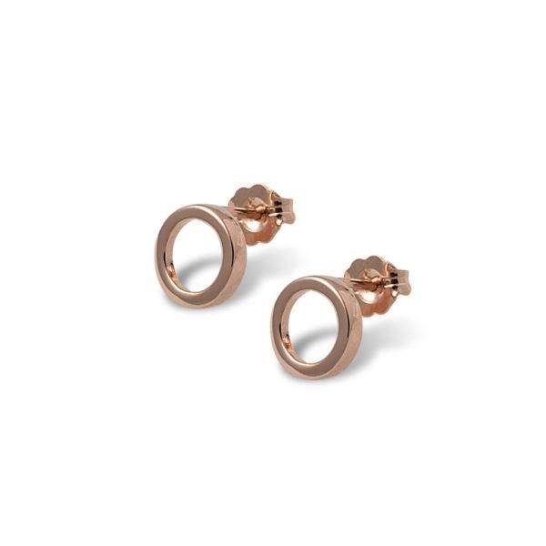Buy SS Rose Gold Open Circle Stud Earrings (M) by Von Treskow - at White Doors & Co
