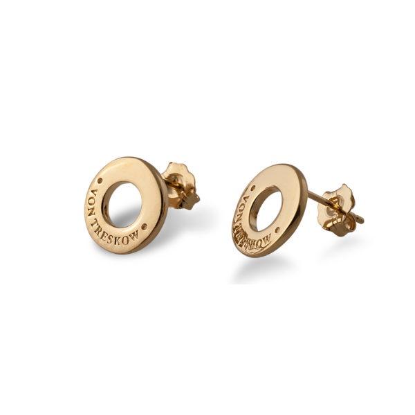 Buy SS Yellow Gold VT Disc Stud Earrings by Von Treskow - at White Doors & Co