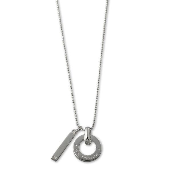 Buy Sterling Silver Fine Ball Necklace - VT Disc by Von Treskow - at White Doors & Co