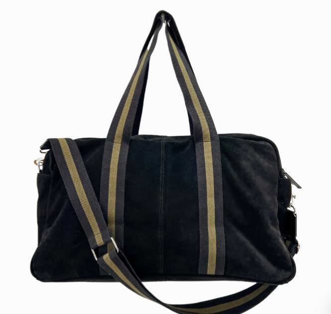 Buy Suede Duffel- Black by Ju Ju and Co - at White Doors & Co