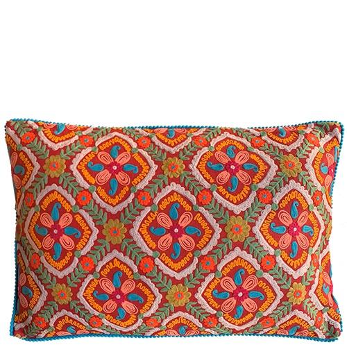 Buy Suzani Cushion - Orange Multi by Ruby Star Traders - at White Doors & Co