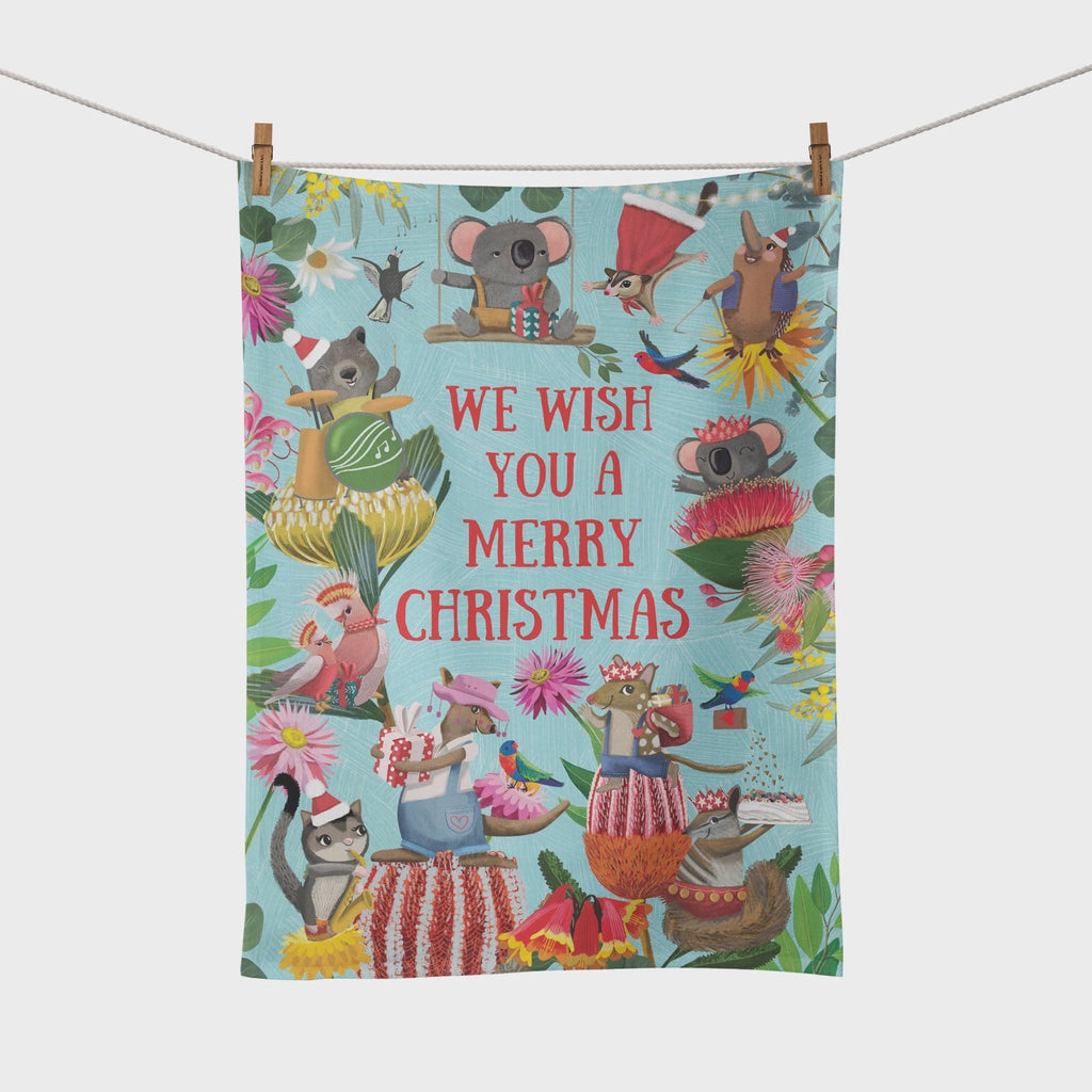 Buy Tea Towel Festive Forest by La La Land - at White Doors & Co