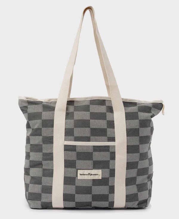 Buy THE BEACH BAG - VINTAGE GREEN CHECK by Business & Pleasure - at White Doors & Co