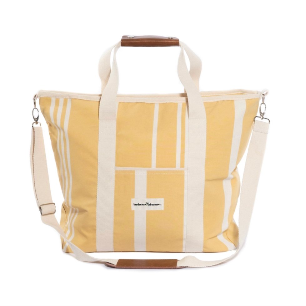 Buy THE COOLER TOTE - Vintage Yellow Stripe by Business & Pleasure - at White Doors & Co