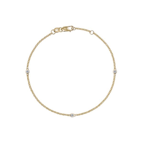 Buy Trilogy Bracelet With Diamonds - Yellow Gold by Von Treskow - at White Doors & Co