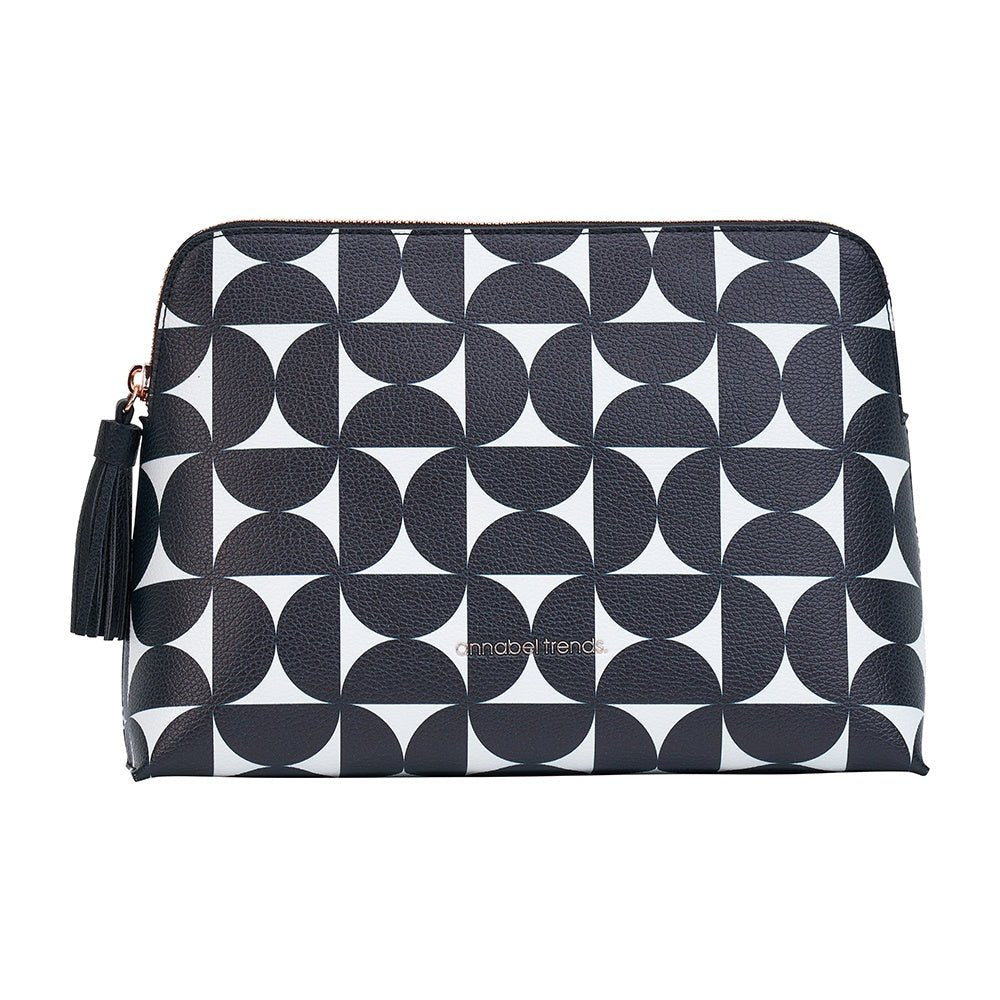 Buy Vanity Bag - Black & White Geometric- Large by Annabel Trends - at White Doors & Co