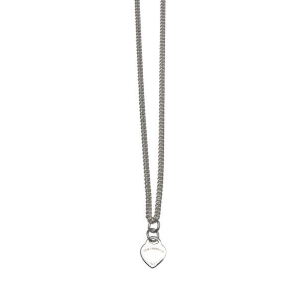 Buy VT Curb Necklace With Large Flat Heart by Von Treskow - at White Doors & Co
