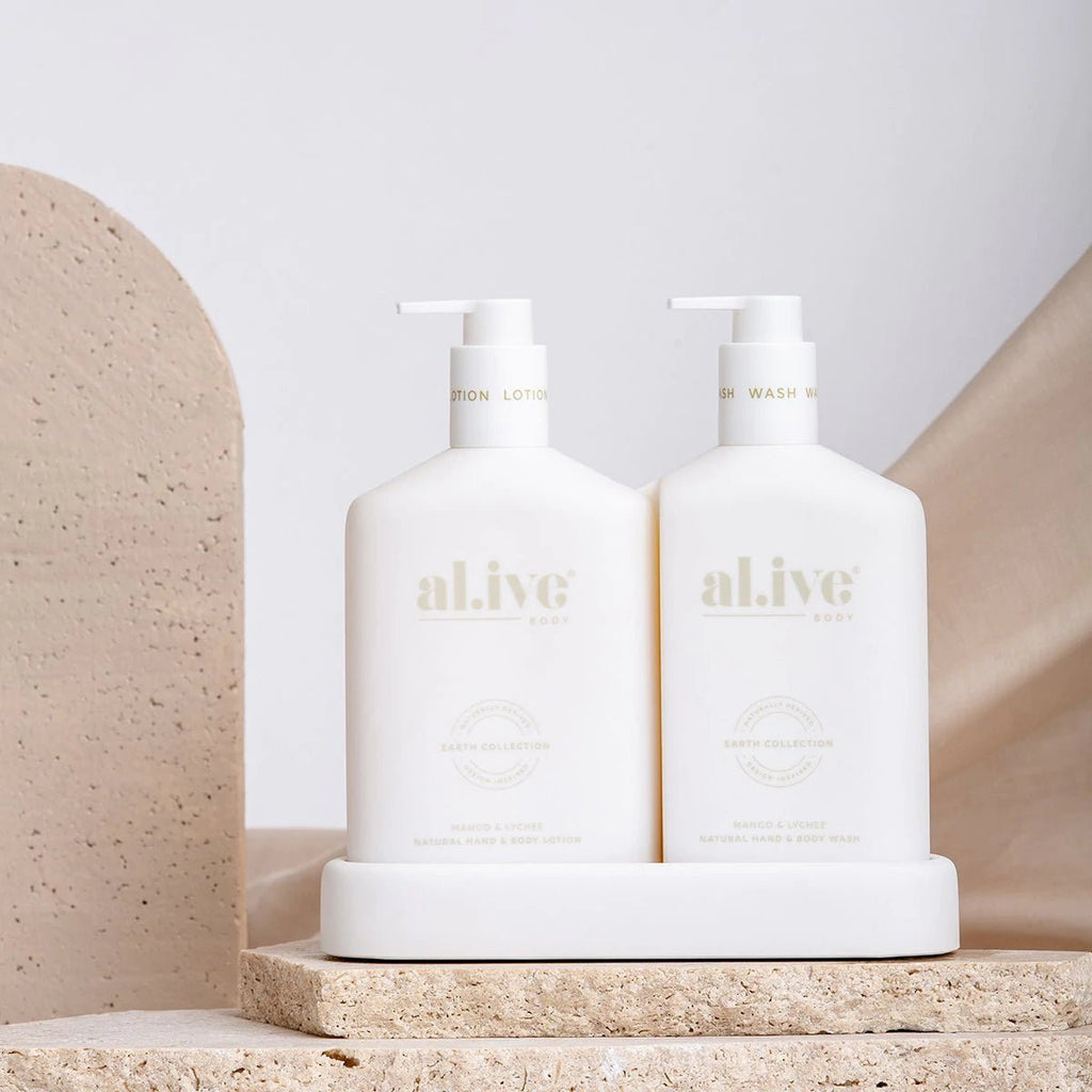 Buy Wash & Lotion Duo + Tray Mango & Lychee by Al.ive - at White Doors & Co