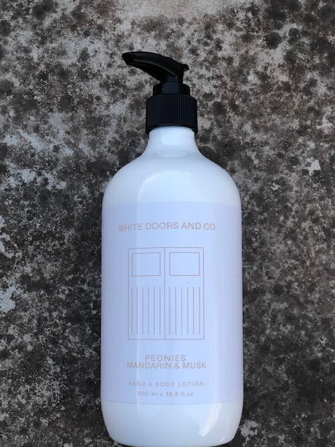 Buy White Doors Hand & Body Lotion - Peonies, Mandarin & Musk by White Doors & Co - at White Doors & Co