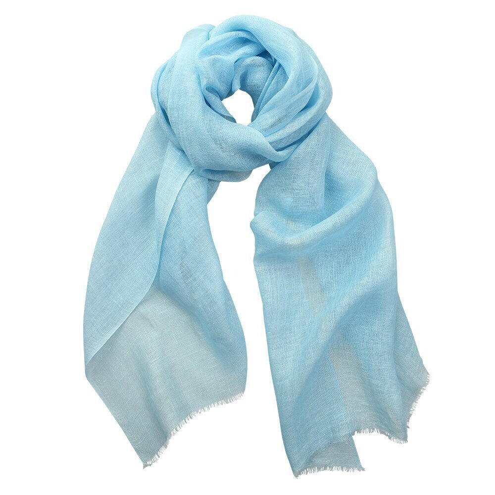 Buy Zara Linen Wrap - Blue by DLux - at White Doors & Co